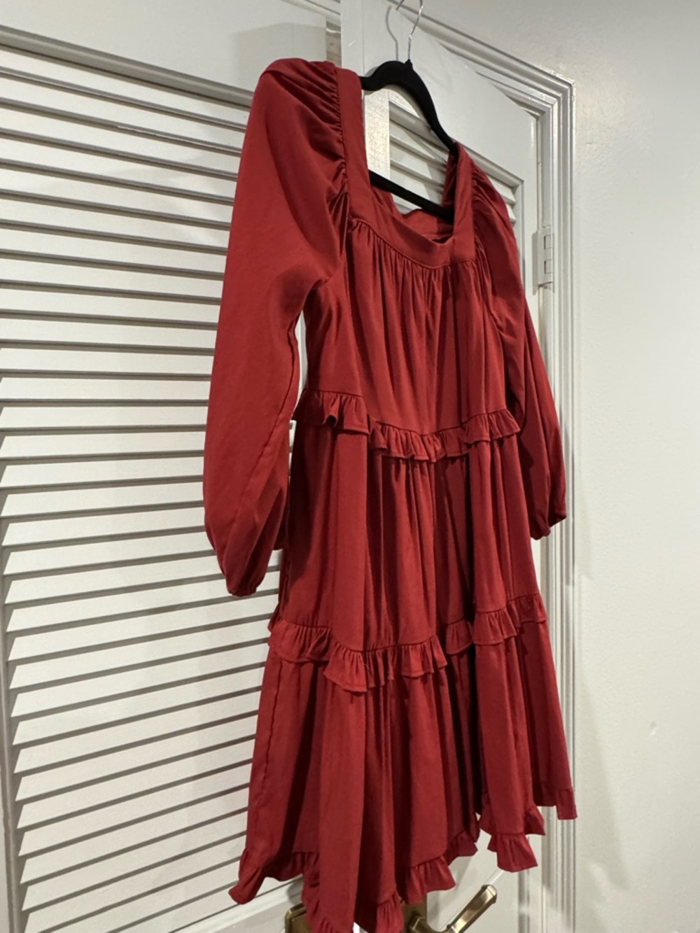 entro Brick Red Ruffled Mini Dress - Picture 4 of 6